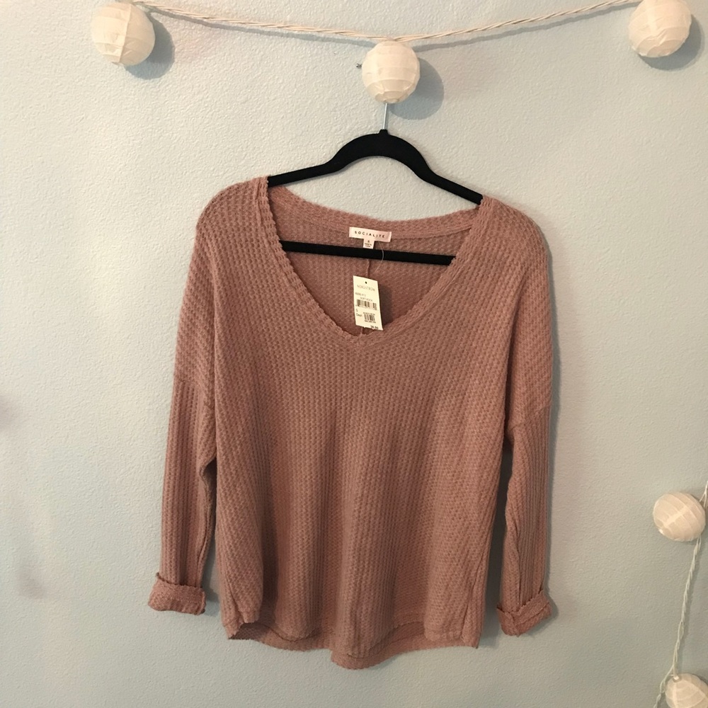 Nordstrom, never been worn, blush v-neck sweater(: